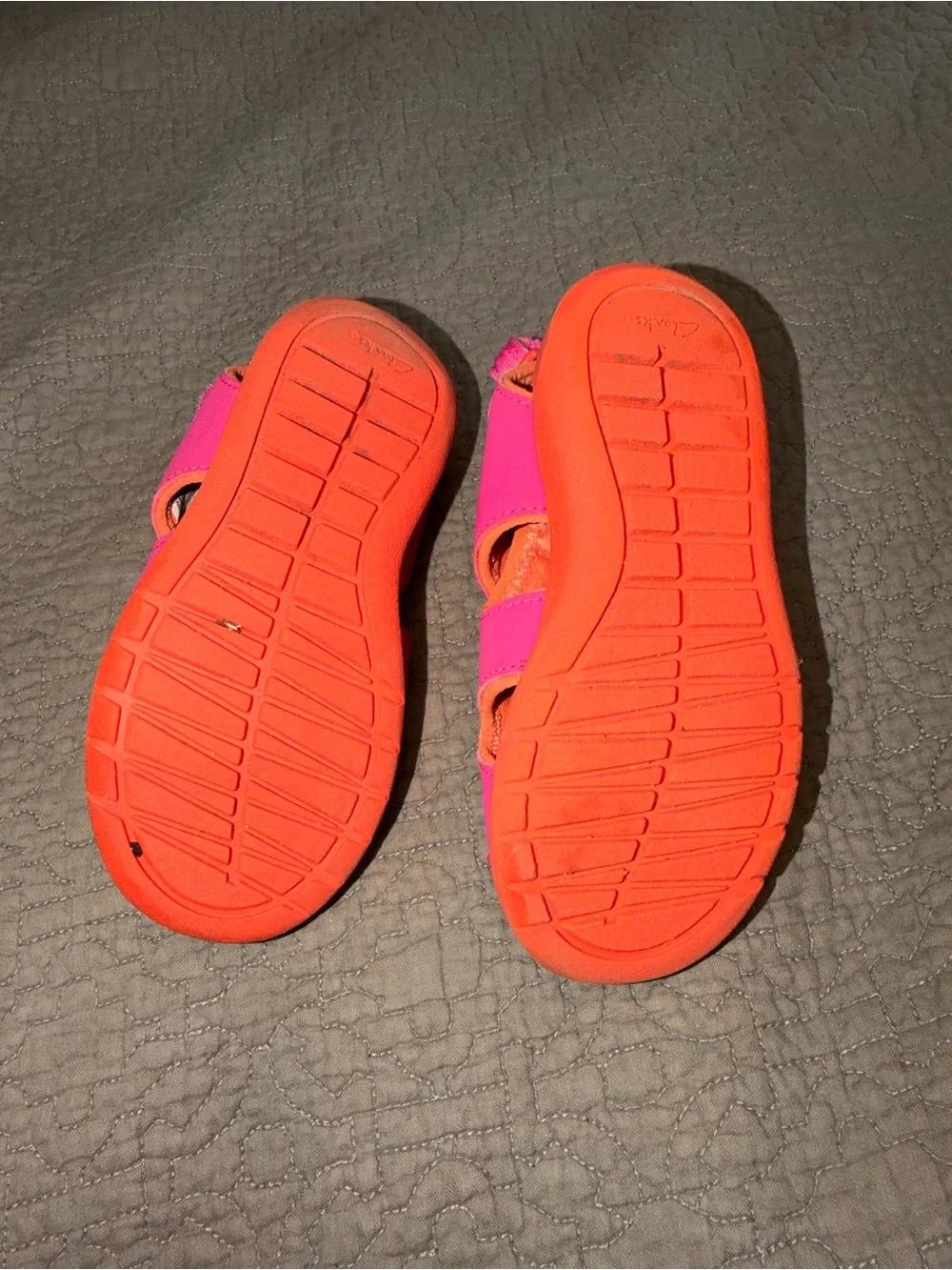 Clarks Kids Bright Pink and Orange Water Shoes - Size 8